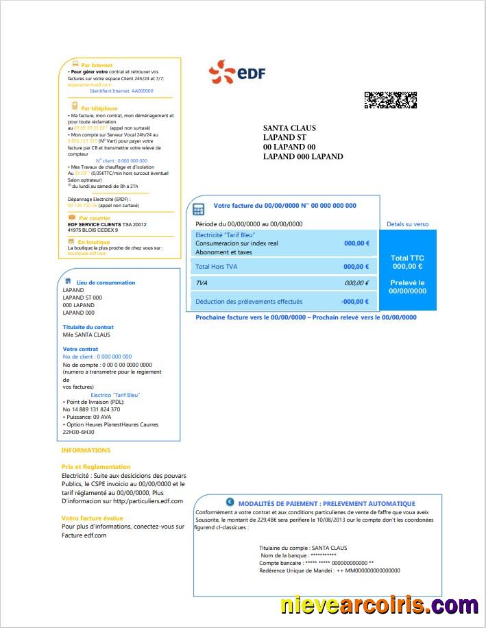 France electricity EDF 2 pages